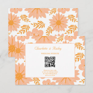 Retro Vintag Peach Fuzz Orange Blume Muster Begleitkarte