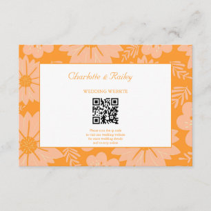 Retro Vintag Peach Fuzz Orange Blume Muster Begleitkarte