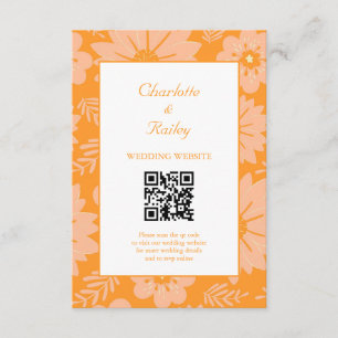Retro Vintag Peach Fuzz Orange Blume Muster Begleitkarte