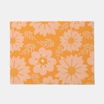 Retro Vintag Peach Fuzz Orange Blume Muster