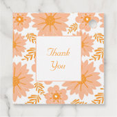 Retro Vintag Peach Fuzz Orange Blume Muster Geschenkanhänger (Rückseite)