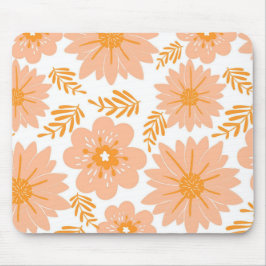 Retro Vintag Peach Fuzz Orange Blume Muster Mousepad