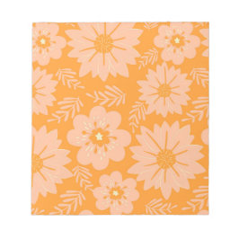 Retro Vintag Peach Fuzz Orange Blume Muster Notizblock