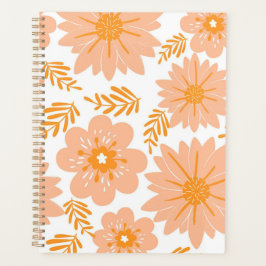 Retro Vintag Peach Fuzz Orange Blume Muster Planer