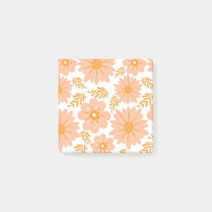 Retro Vintag Peach Fuzz Orange Blume Muster Post-it Klebezettel