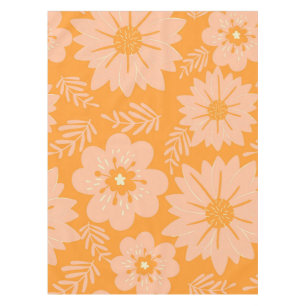 Retro Vintag Peach Fuzz Orange Blume Muster Tischdecke