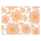 Retro Vintag Peach Fuzz Orange Blume Muster Tischdecke (Vorderseite (Horizontal))
