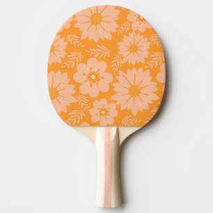 Retro Vintag Peach Fuzz Orange Blume Muster Tischtennis Schläger