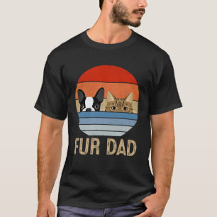 Retro Vintag Pelz Vater Hund und Katze Vater Furda T-Shirt