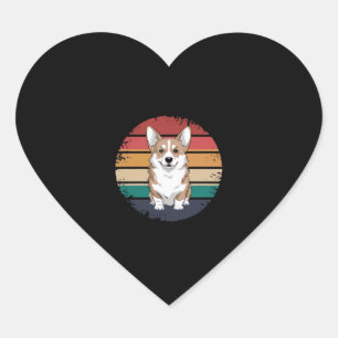 Retro Vintag Pembroke Welsh Corgi Lover Dog Gesche Herz-Aufkleber