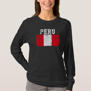Retro Vintag Peru Flag Peruanischer Roots T-Shirt