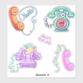 Retro Vintag Phones Sticker Pack