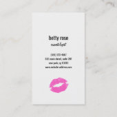 Retro Vintag Pink KissingLippen Gold Strip Beauty Visitenkarte (Rückseite)