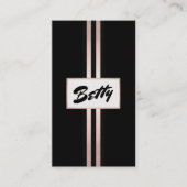 Retro Vintag Pink KissingLippen Gold Strip Beauty Visitenkarte (Vorderseite)