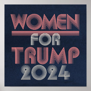 Retro Vintag Pink Women für Trump 2020 Poster