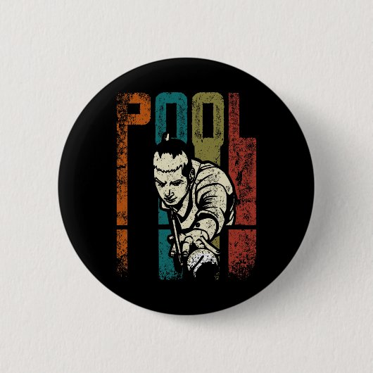 Retro Vintag Pool Billard Button (Vorderseite)