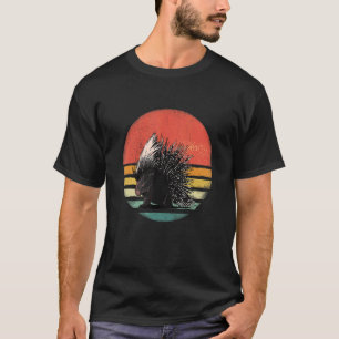 Retro Vintag Porcupine Große Nagetierzoologie Mamm T-Shirt