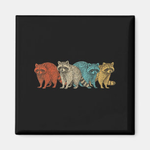 Retro Vintag Raccoon Funny Gips für Männer Frauen Magnet