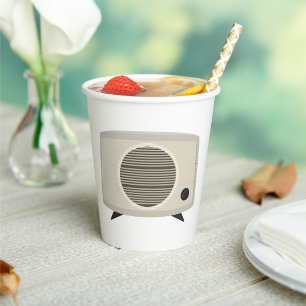 Retro Vintag Radio Mitte des Jahrhunderts Moderne Pappbecher