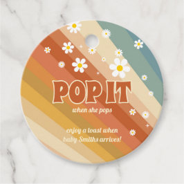 Retro Vintag Rainbow Baby Dusche Pop It Geschenkanhänger