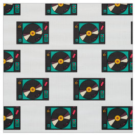 Retro-Vintag-Record-Player-Muster Stoff