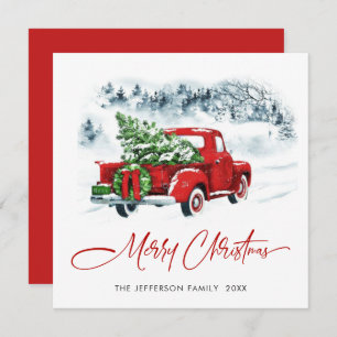 Retro Vintag Red Farm LKW Weihnachtsgrüße Feiertagskarte