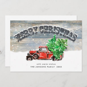 Retro Vintag Red Farm LKW Weihnachtsgrüße Feiertagskarte