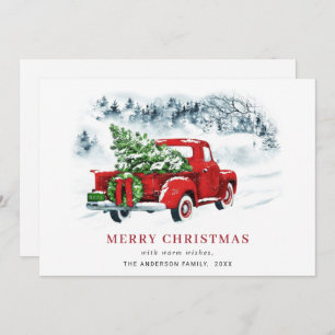 Retro Vintag Red Farm LKW Weihnachtsgrüße Feiertagskarte