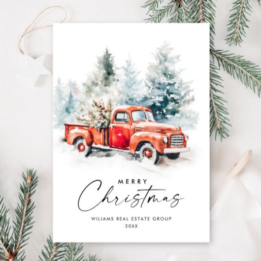Retro Vintag Red Farm Truck Weihnachten Unternehme