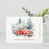 Retro Vintag Red Farm Truck Weihnachten Unternehme (Stehend Vorderseite)