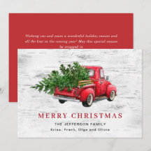 Retro Vintag Red Farm Truck Weihnachtsbaum Boho