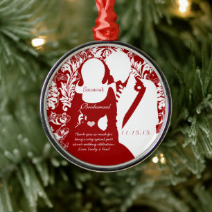 Retro Vintag Red oder eine farbige Brautjungfrau Silbernes Ornament