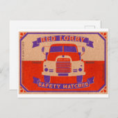 Retro Vintag Red Truck Matchbox Postkarte (Vorne/Hinten)