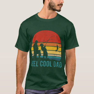 Retro Vintag Reel Cooler Vater Fischen Papa Papa F T-Shirt