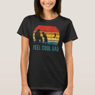 Retro Vintag Reel Cooler Vater Fischen Papa Papa F T-Shirt