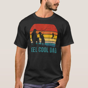 Retro Vintag Reel Cooler Vater Fischen Papa Papa F T-Shirt