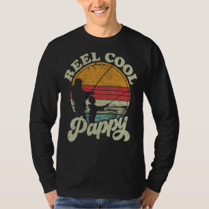 Retro Vintag Reel Style Cool Pappy Fishing T-Shirt