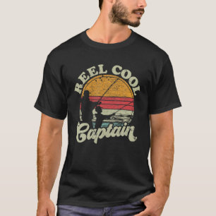 Retro Vintag Reel Style Cooler Captain Fishing-Lie T-Shirt