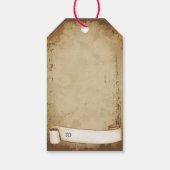 Retro Vintag Reindeer Buck Frohe Weihnachten Geschenkanhänger (Rückseite)