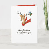 Retro Vintag Rentier Weihnachten Karte (Vorderseite)