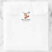 Retro Vintag Rentier Weihnachten Runder Aufkleber (Tasche)