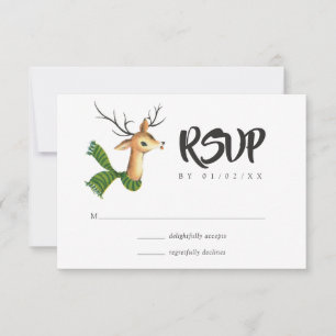 Retro Vintag Rentier Weihnachtsfeier RSVP Karte