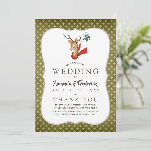 Retro Vintag Rentier Weihnachtsfeiertag Programm (Stehend Vorderseite)