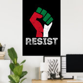 Retro Vintag Resist Palestine flag Freedom Poster (Heimbüro)