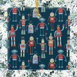 Retro Vintag Robots Keramik Ornament<br><div class="desc">Spaß Vintage Retro-Roboter,  die Opa wahrscheinlich in seiner Werkstatt gemacht. Originelle Kunst von Nic Squirrell.</div>