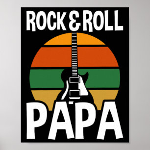 Retro Vintag Rock and Roll Papa Gitarre Väter Da Poster