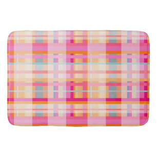 Retro Vintag rosa Kariertes Muster in Pasten Badematte