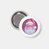 Retro Vintag rosa Santa clus Magnet (Vorderseite/Rückseite)