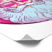 Retro Vintag rosa Santa clus Poster (Ecke)