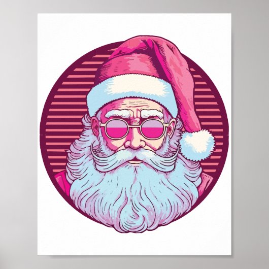 Retro Vintag rosa Santa clus Poster (Vorne)